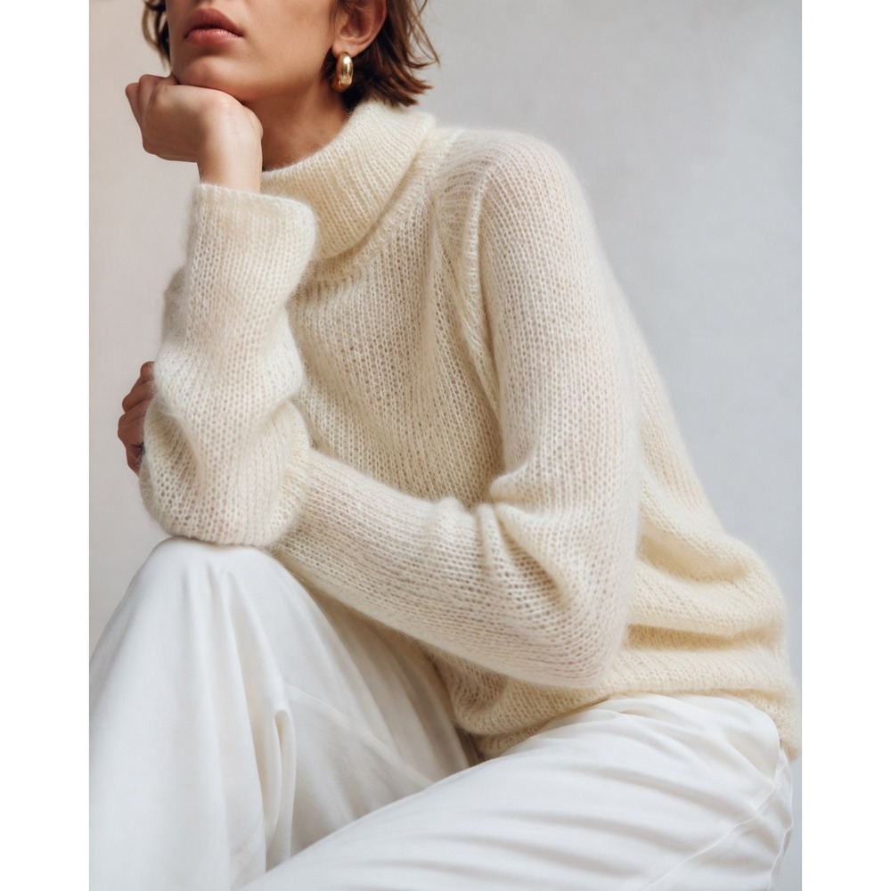 Lauren Ralph Lauren Petite Ivory Mohair Blend Cowl Neck Sweater P/P New‎